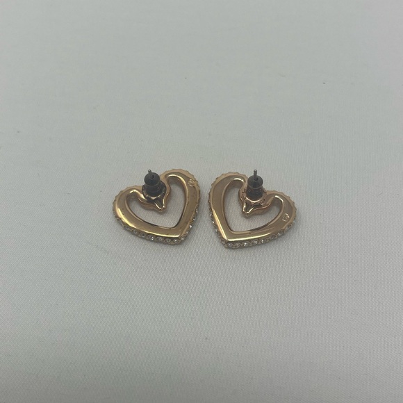 $185 MRSP | Swarovski - Una Stud Heart Crystal Earrings | Rose Gold - Picture 6 of 9
